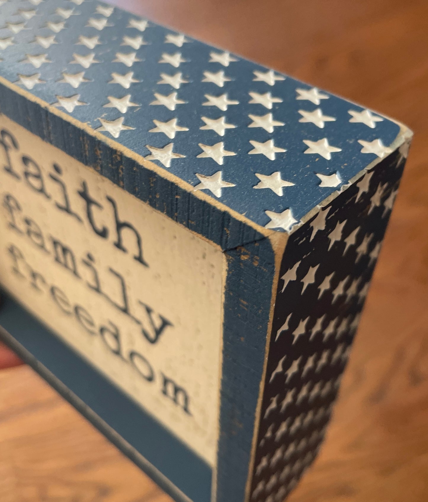 faith | family | freedom block sign