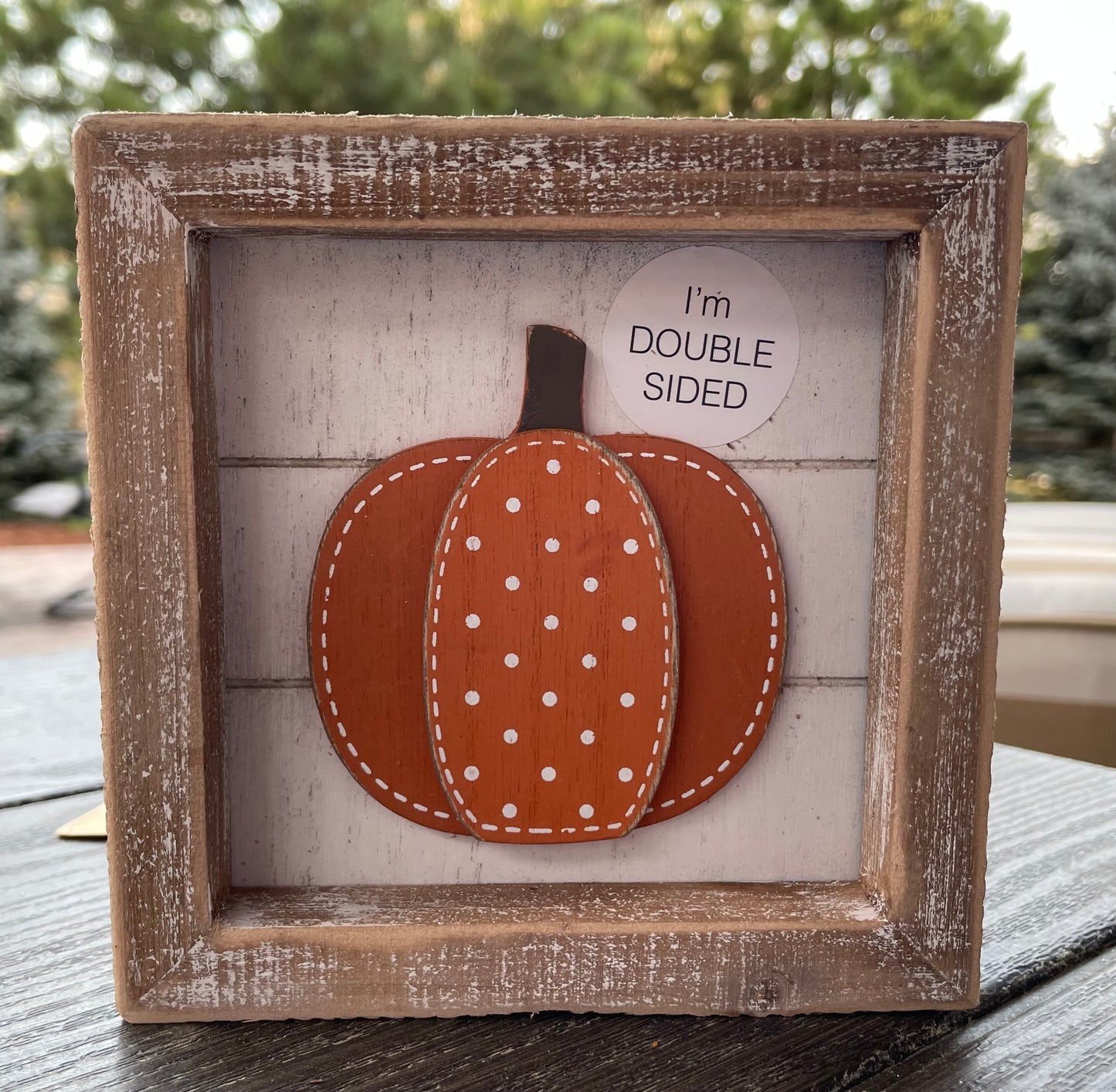 Pumpkin/Candy Corn Reversible Sign
