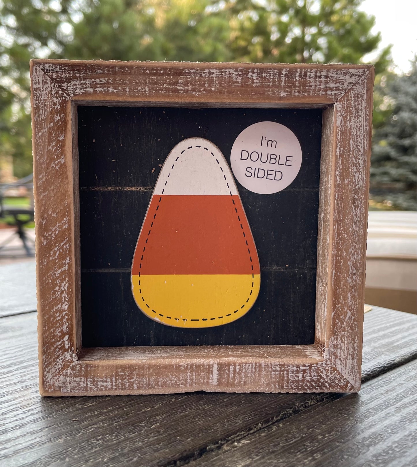 Pumpkin/Candy Corn Reversible Sign