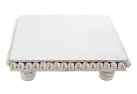 Mudpie White Wood Beaded Trivet